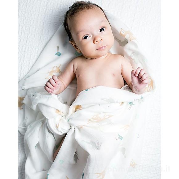 Copertina Swaddle in Mussola di Cotone 120 x 120 cm