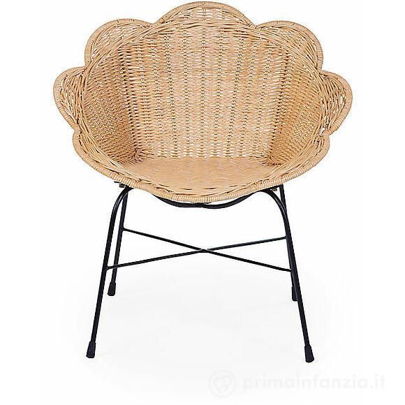 Sedia a Forma di Fiore - Rattan - Design Vintage