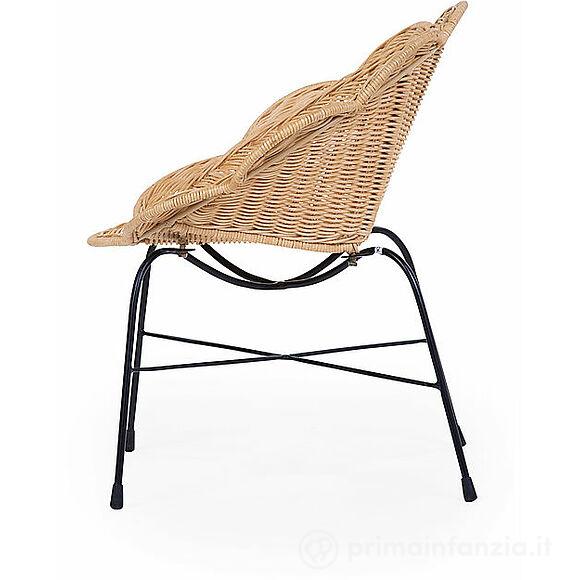 Sedia a Forma di Fiore - Rattan - Design Vintage