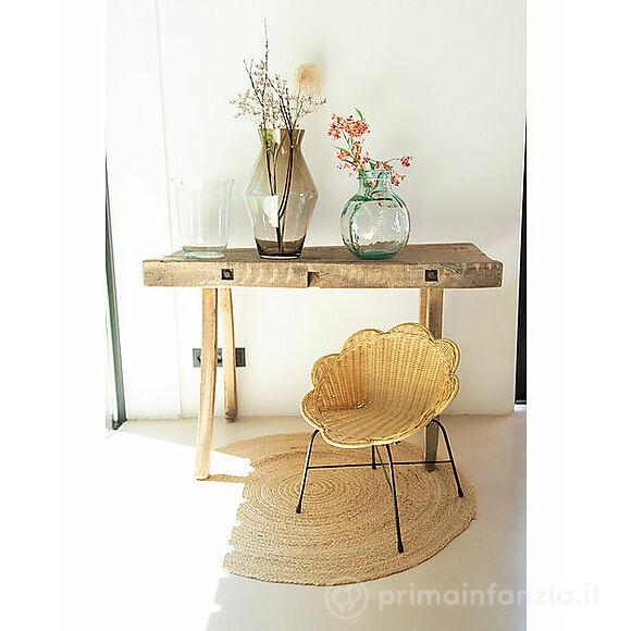 Sedia a Forma di Fiore - Rattan - Design Vintage