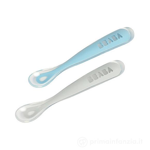 Set 2 Cucchiai Ergonomici Prime Pappe con Custodia - Silicone