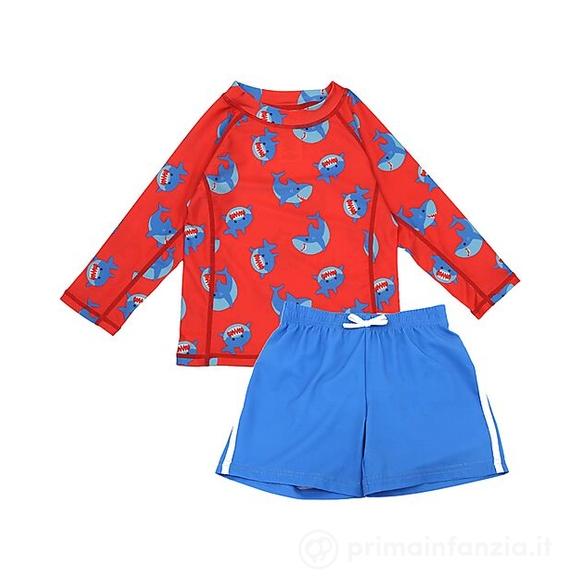 Set Bimbo 2 Pezzi - Maglia Proteggi Raggi + Costume da Bagno a Pantaloncino – Sherman lo Squalo UPF 50+