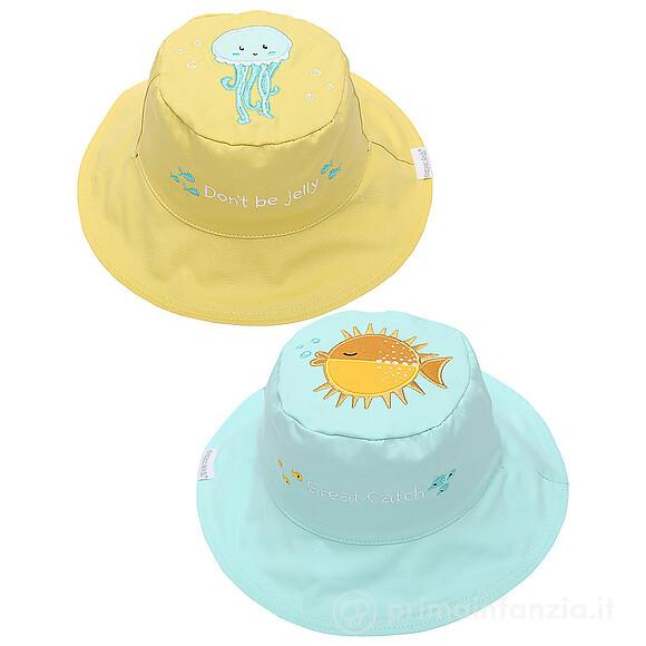 Cappello Estivo Reversibile SPF 50+ Pesce/Medusa