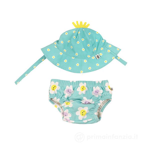 Set Costumino Contenitivo + Cappellino - Margherita - UPF 50+