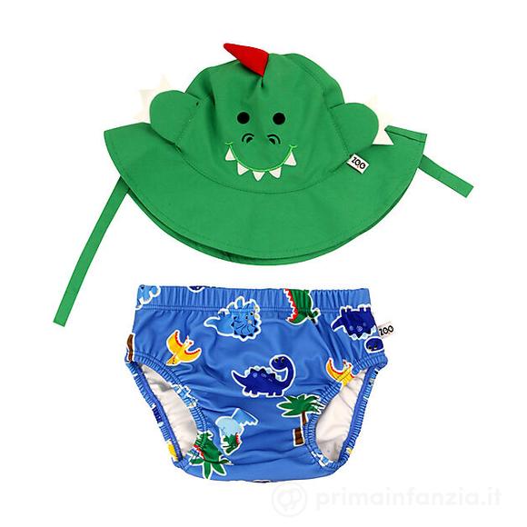 Set Costumino Contenitivo + Cappellino - Devin il Dinosauro - UPF 50+
