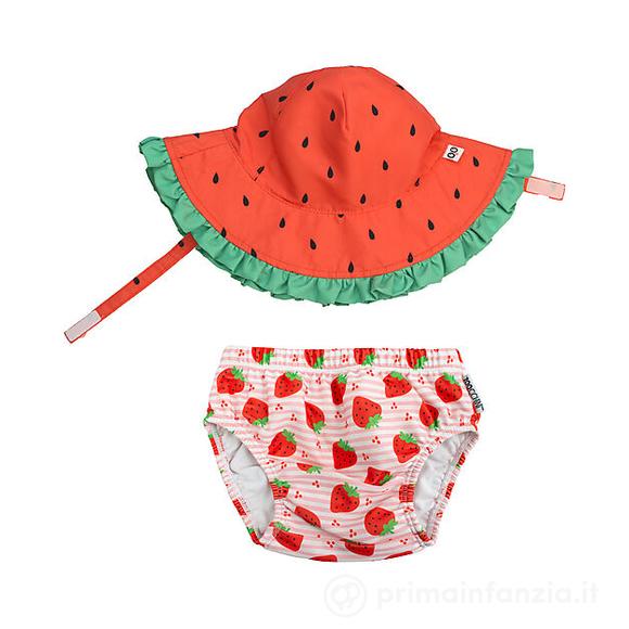 Set Baby Costumino Contenitivo + Cappellino - Fragola Delight - UPF 50+