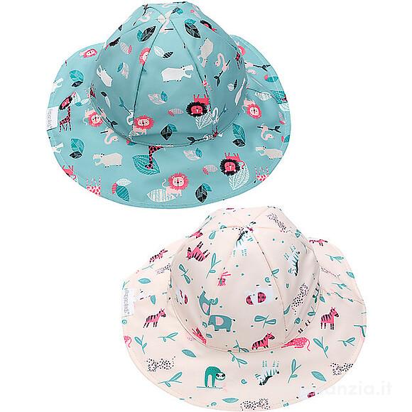 Baby Cappello Estivo Reversibile SPF 50+ Zoo Rosa