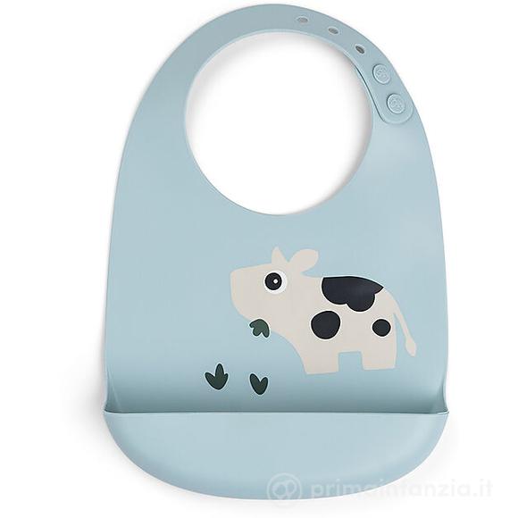 Bavaglio Impermeabile con Tasca - Tiny Farm - Blu - 100% Silicone