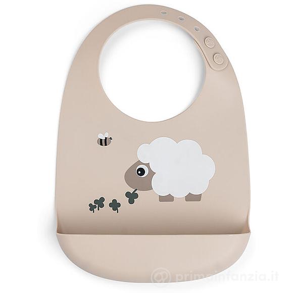 Bavaglio Impermeabile con Tasca - Tiny Farm - Sabbia - 100% Silicone