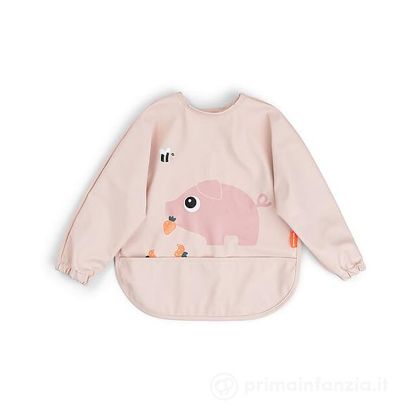 Bavaglio a Maniche Lunghe con Tasca - Tiny Farm - Rosa - Impermeabile