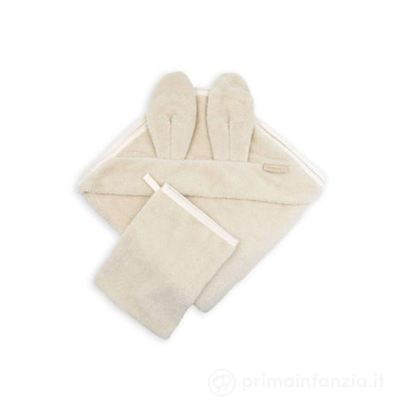 Asciugamano con Cappuccio e Guanto - 75x75 - Spugna di Bamboo