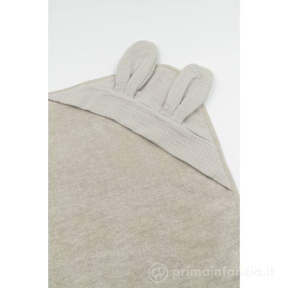 Asciugamano Orecchie con Guanto Waffle - 75x75 - 100% Spugna di Bamboo