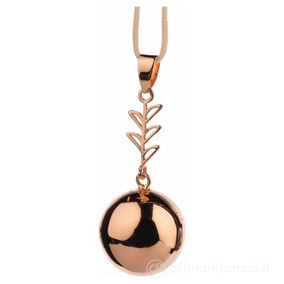 Collana Chiama Angeli Bola - Oro Rosa con Foglia