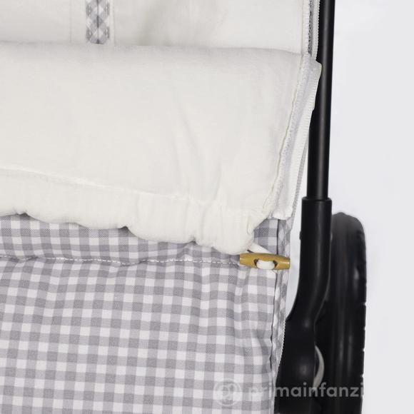 Copripasseggino Inverno I Love Vichy Grigio (IV)