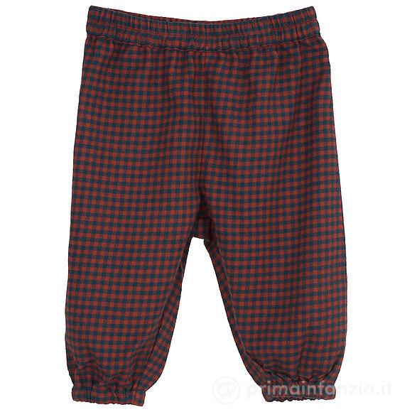 Pantalone lungo in Cotone Bio Spazzolato Checks 6 mesi