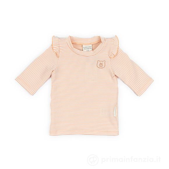 T-Shirt Mare Maniche 3/4 UV50+ Bimba Pink Stripes Bear