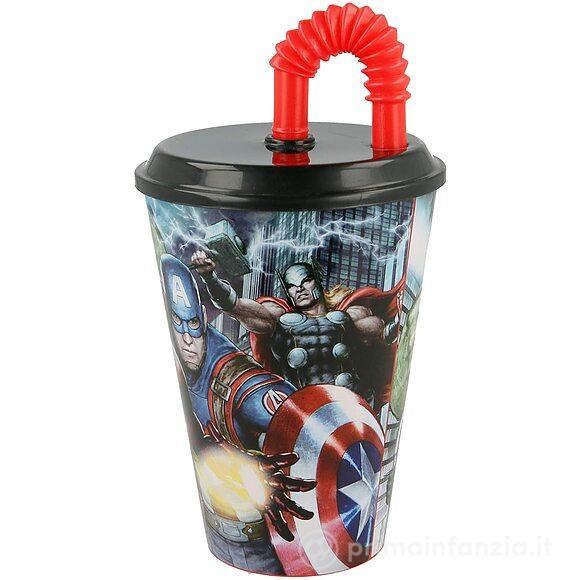 Bicchiere Avengers con Cannuccia 430 ml