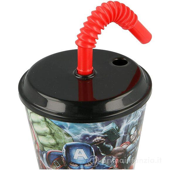 Bicchiere Avengers con Cannuccia 430 ml