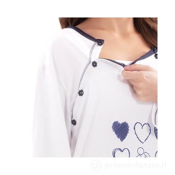 Camicia Allattamento Doppia Apertura Manica Lunga