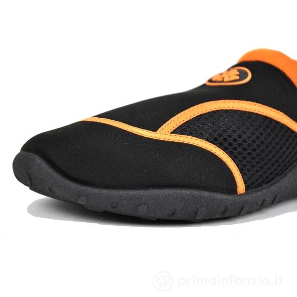 Scarpette Comfort Da Mare e Scogli Nero-Arancione