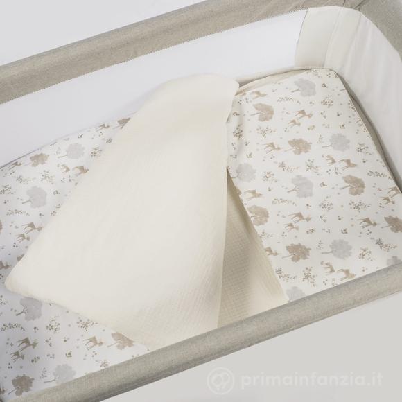 Piumino Per Culla + Lenzuolo Con Angoli + Cuscino 90x50 Cm Nara