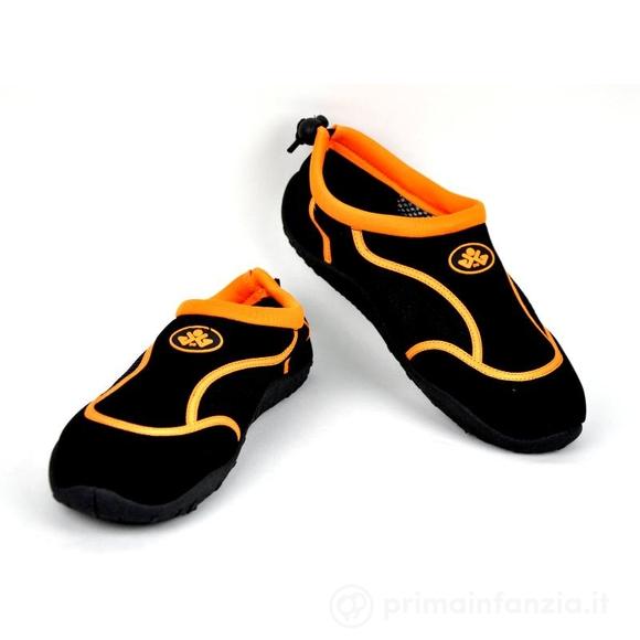 Scarpette Comfort Da Mare e Scogli Nero-Arancione