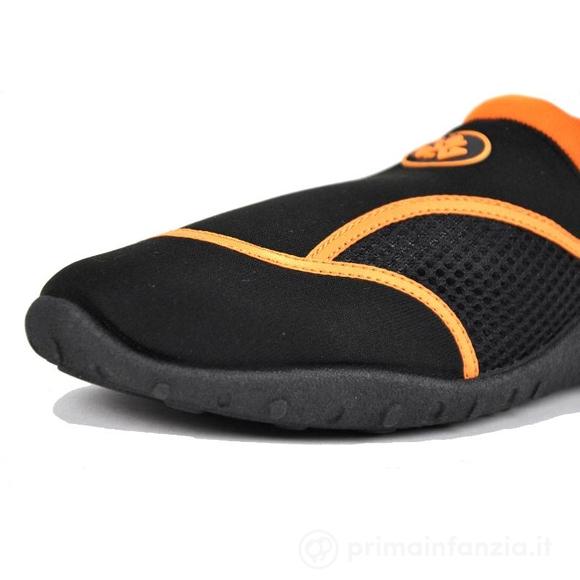 Scarpette Comfort Da Mare e Scogli Nero-Arancione