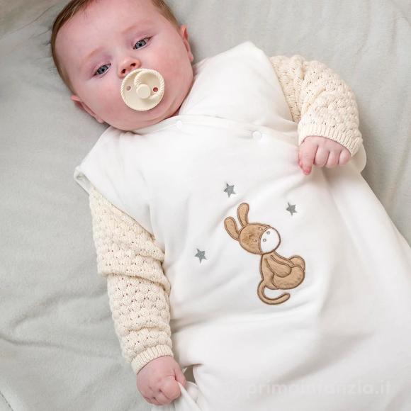 Sacco Nanna in Velluto Bianco 0-6 mesi TOG 2,5 - 70 cm Asinello 