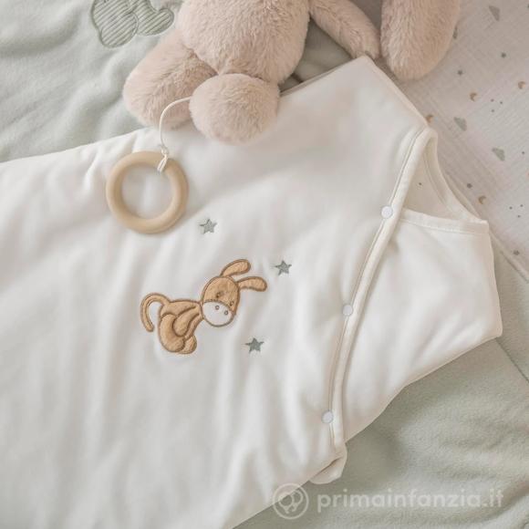 Sacco Nanna in Velluto Bianco 0-6 mesi TOG 2,5 - 70 cm Asinello 