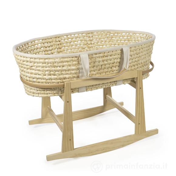 Supporto Per Culla In Vimini A Dondolo In Legno Naturale