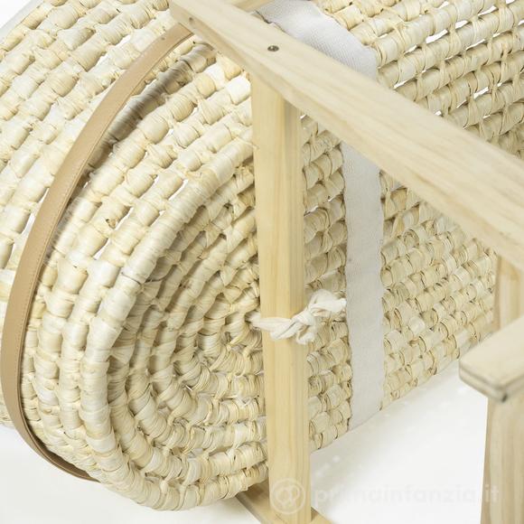 Supporto Per Culla In Vimini A Dondolo In Legno Naturale