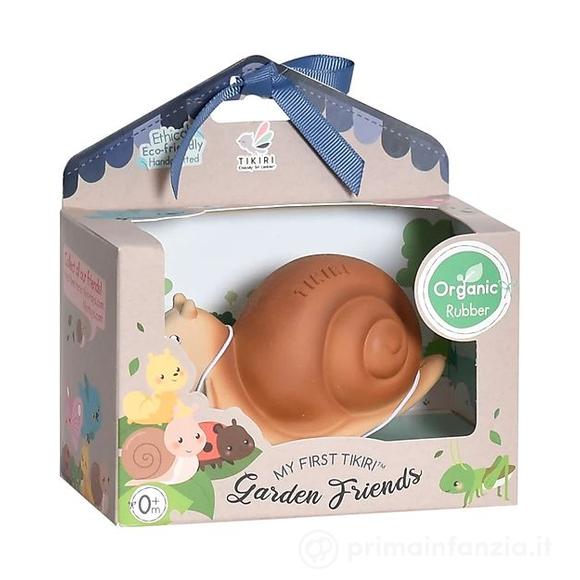 3-in-1 Sonaglio Lumaca - Massaggiagengive - Gioco da Bagno - Garden Animals - 100% Caucciù Naturale