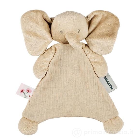 Doudou Elefante Beige - In peluche e mussola di cotone